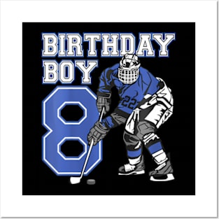 Kids 8 Year Old Ice Hockey Themed Birthday Party 8Th Boy Posters and Art